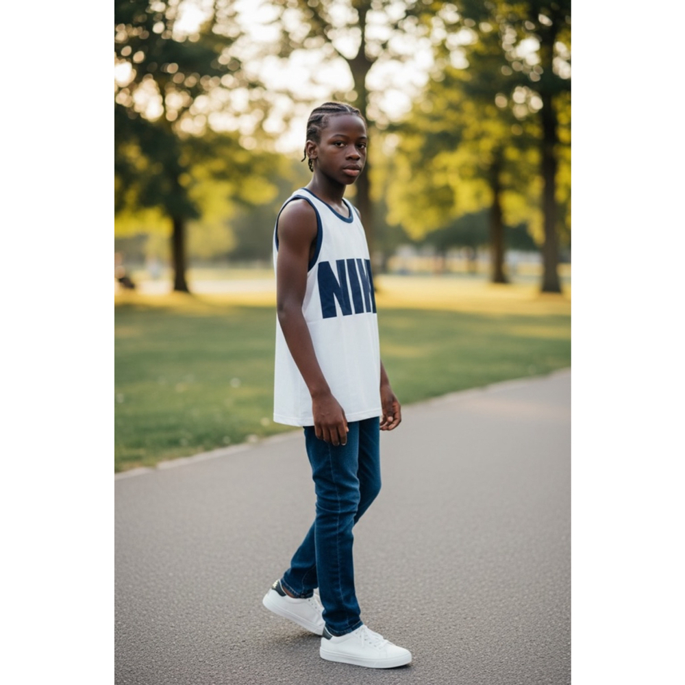 Mens Nike dri fit basketball jersey white navy size s